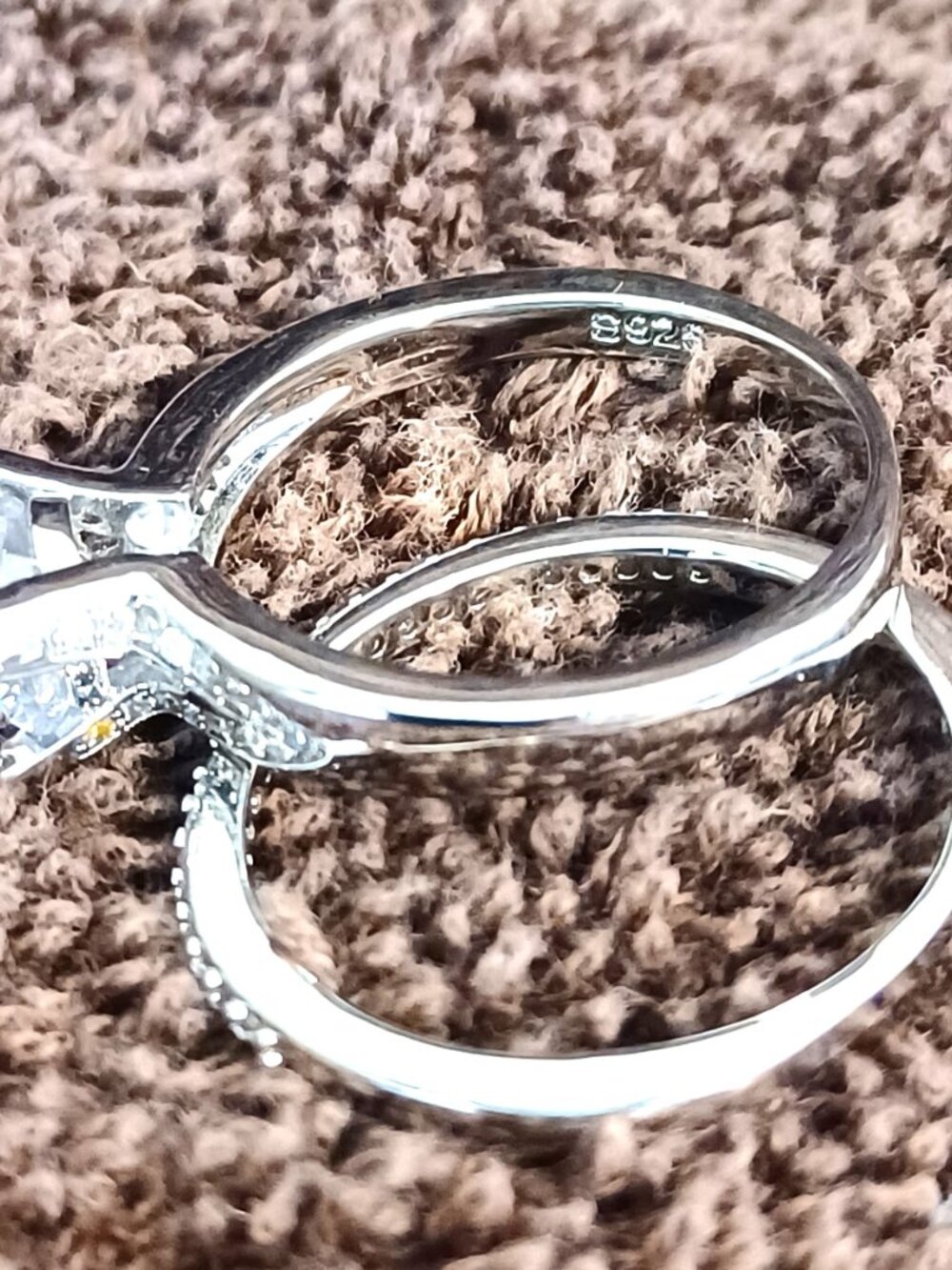 New Size 10, Round Cut White Sapphire Wedding Ring. Stamped S925 - Picture 2 of 2